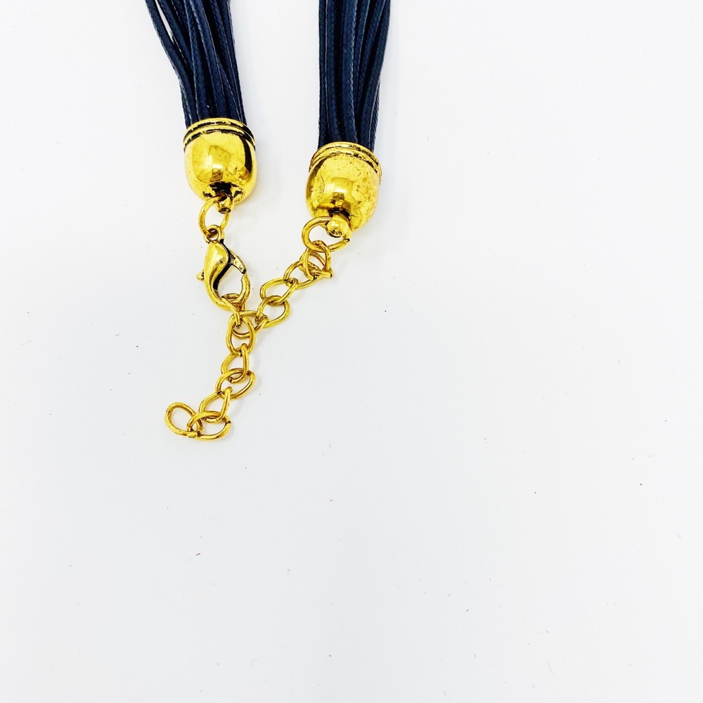 ✨Leather & Brass Statement Necklace✨ - Picture 2 of 3